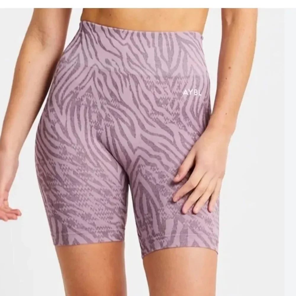 AYBL Women's Lavender Zebra Print Bike Shorts